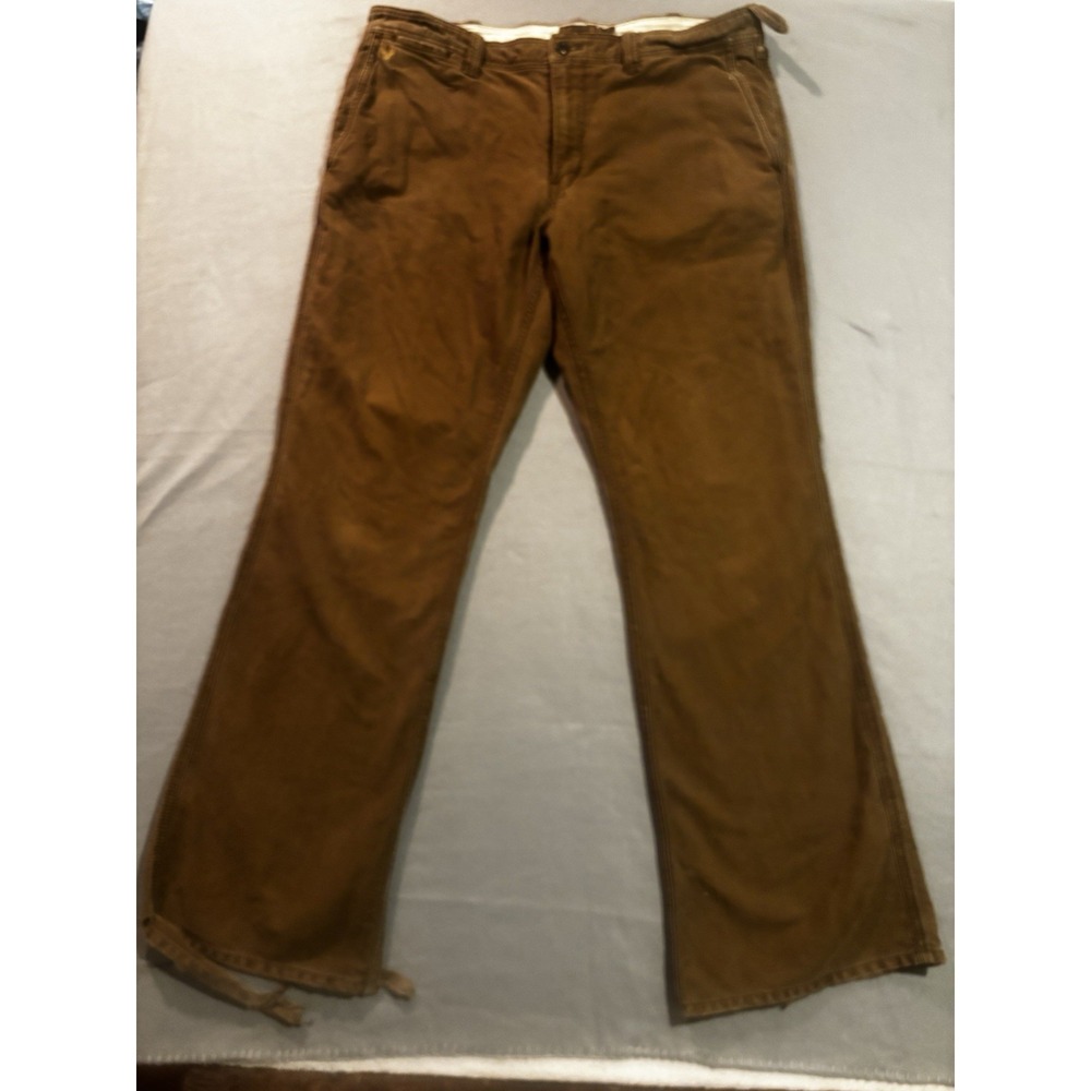 American Eagles Pants Men 36x32 Brown Chino Flat Front Casual Vtg Thrashed